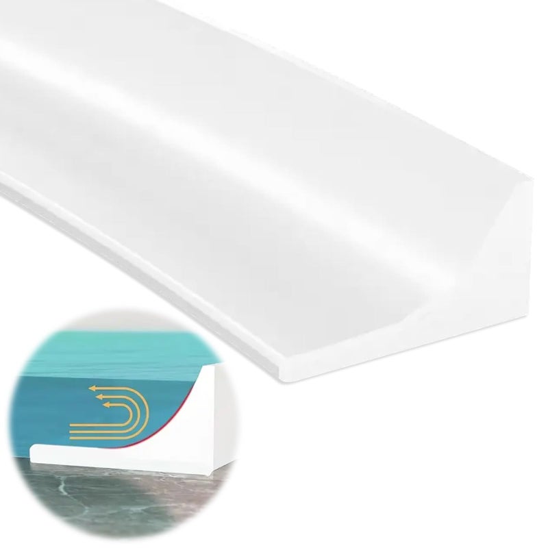 2M Shower Threshold Water Barrier, Silicone Wet Room Floor Barrier, Self Adhesive Bathroom Water Dam Water Stopper Strip Shower Screen Seal Strip Shower Tray Sealing Strip for Dry and Wet for Kitchen